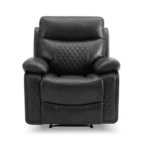 Carson 1 Seater Electric Recliner, Black Air Leather