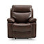 Carson 1 Seater Electric Recliner, Brown Air Leather