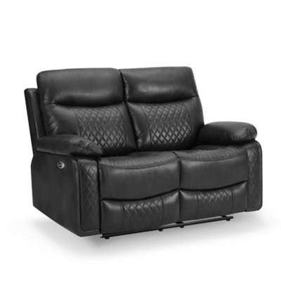 Carson 2 Seater Electric Recliner, Black Air Leather