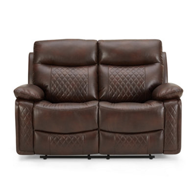 Carson 2 Seater Electric Recliner, Brown Air Leather