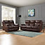 Carson 3 Seater Electric Recliner, Brown Air Leather