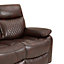 Carson 3 Seater Manual Recliner, Brown Air Leather
