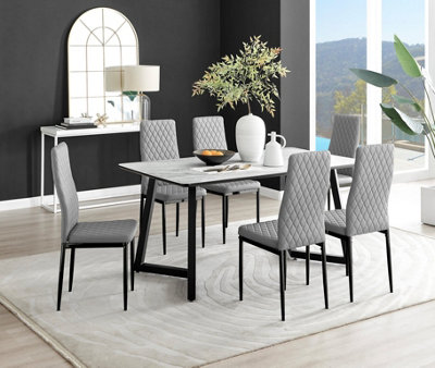 6 seater dining table marble deals top