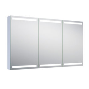 Carter LED Illuminated Mirrored Wall Cabinet with Shaver Socket, (H)700mm (W)1200mm
