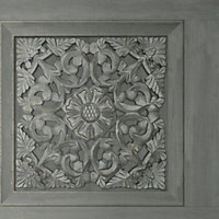 Carved Panel Charcoal Wallpaper