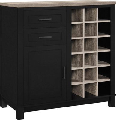 Carver bar cabinet for wine in black | DIY at B&Q
