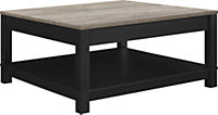 Carver coffee table with 1 shelf in black