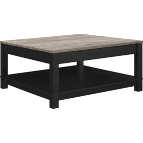 Carver coffee table with 1 shelf in black