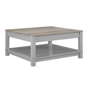 Carver coffee table with 1 shelf in grey