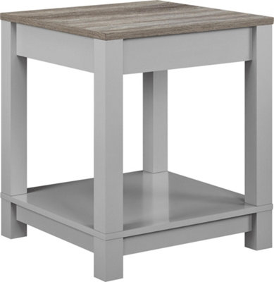 Carver end table with 1 shelf in grey