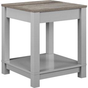 Carver end table with 1 shelf in grey