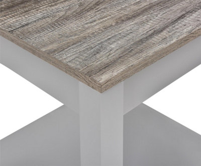 Carver end table with 1 shelf in grey