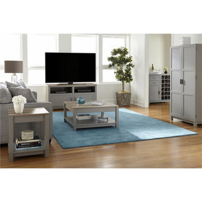 Carver end table with 1 shelf in grey