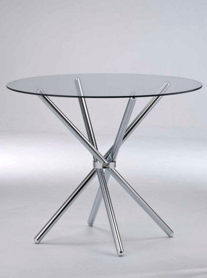 Casa Dining Table Glass Top Chrome Legs