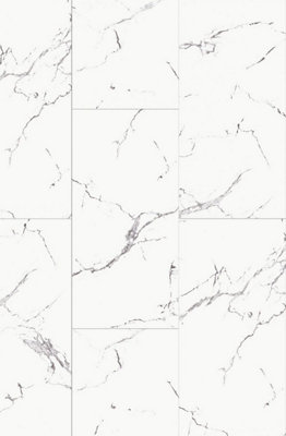 Casa Floors SPC Click Vinyl Floor Calcutta Marble Gloss Tiles - 1.26m²/Pack - 7.4mm Thickness