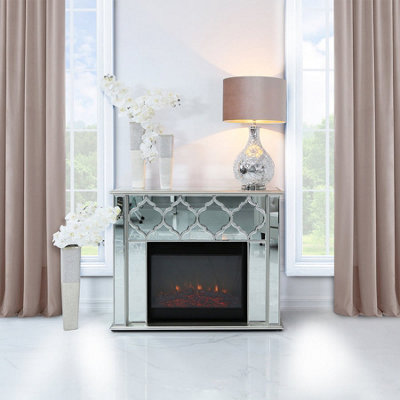 Casablanca Silver Mirrored Surround with Electric Heater