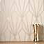 Cascade Geometric Wallpaper Cream / Rose Gold Fine Decor FD42846