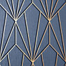 Cascade Geometric Wallpaper Navy / Gold Fine Decor FD42847