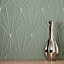 Cascade Geometric Wallpaper Sage / Gilver Fine Decor FD42848