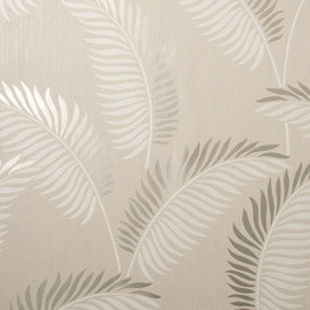 Cascade Leaf Wallpaper Cream / Gold Fine Decor FD42838