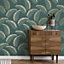 Cascade Leaf Wallpaper Emerald / Gold Fine Decor FD42840