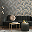 Cascade Leaf Wallpaper Grey / Rose Gold Fine Decor FD42839