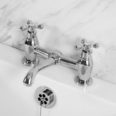 Cascade Penridge Traditional Bath Filler & Basin Tap Chrome & Waste