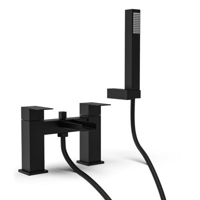 Cascade Waterfall Bath Shower Mixer Tap & Handset Matte Black - 5