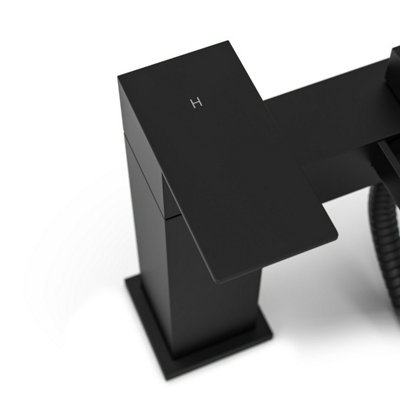 Cascade Waterfall Bath Shower Mixer Tap & Handset Matte Black - 7