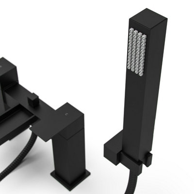 Cascade Waterfall Bath Shower Mixer Tap & Handset Matte Black - 8