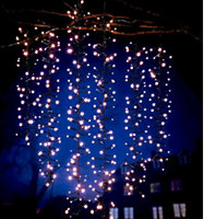 Cascading LED Meteor Fairy Lights - 480 Warm White Hanging Indoor or Outdoor Lighting in 60cm, 80cm and 100cm Drops