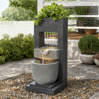 Cascading Outdoor Water Feature Electric Garden Fountain - Cascade Springs