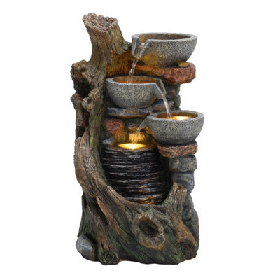 Cascading Outdoor Water Feature Electric Garden Fountain - Rustic Brook