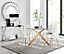 Cascina Gold Dining Table and 4 White Corona Gold Leg Chairs