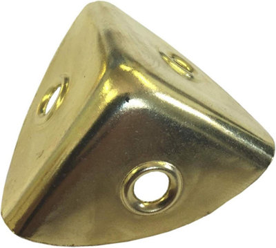 Case Corner Braces 28mm (1 1/8 inch) Brass Plated with Screws Pack of 4