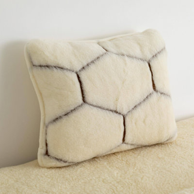 Cashmere Wool Cushion - Natural Hex