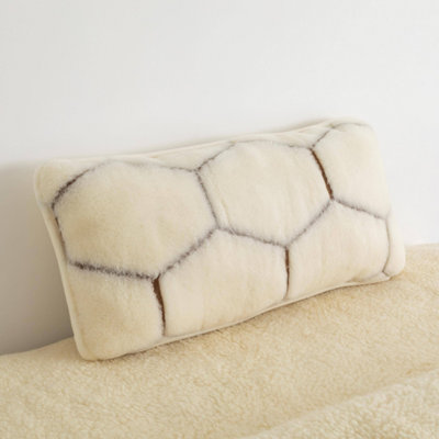 Cashmere Wool Pillow - Natural Hex