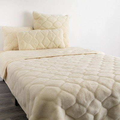 Cashmere Wool Quilt - Natural Shapes