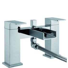 Casio Polished Chrome Deck-mounted Waterfall Bath Shower Mixer Tap