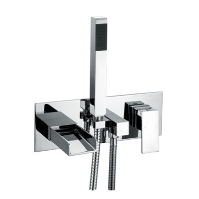 Casio Polished Chrome Wall-mounted Waterfall Bath Shower Mixer Tap