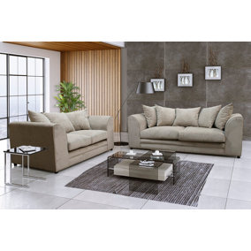 Casper Fabric 3&2 Seater Sofa Set Beige