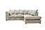 Casper Plush Velvet Right Hand Facing Corner Sofa Beige