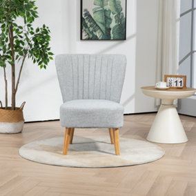 Cassaro Fabric Accent Chair - Light Grey