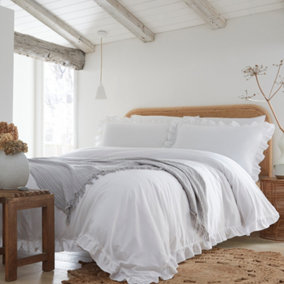 Cassia Frill 100% Cotton Relaxed Look Duvet Cover Set