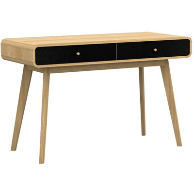 Cassie 2 Drawer Desk in Oak Look Black