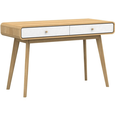 Cassie 2 Drawer Desk in Oak Look White