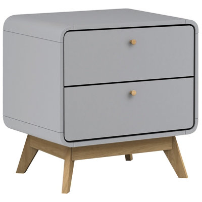 Cassie 2 Drawer Nightstand in Grey