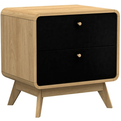 Cassie 2 Drawer Nightstand in Oak Look Black