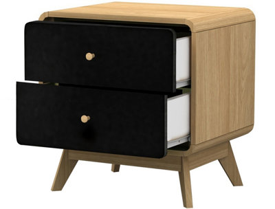 Cassie 2 Drawer Nightstand in Oak Look Black