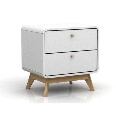 Cassie 2 Drawer Nightstand in White